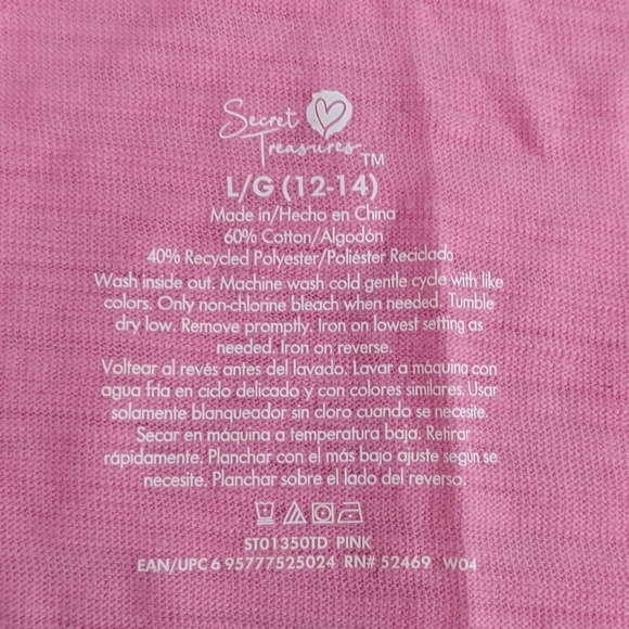 Women's Pink Coffee Themed Top and Bottoms 2 PC Pajamas Set, Size Large, NWT - Picture 4 of 7